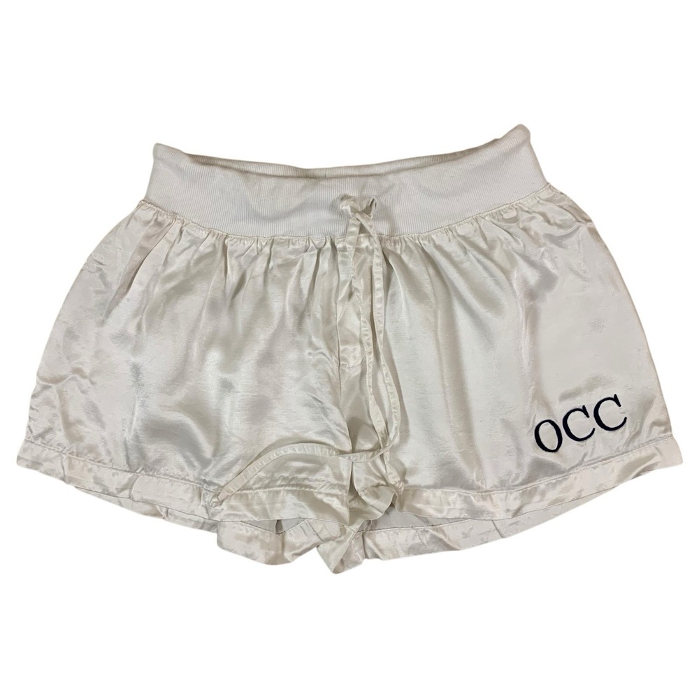 Pj Harlow White Satin Drawstring Shorts Small Womens Lounge Sleepwear